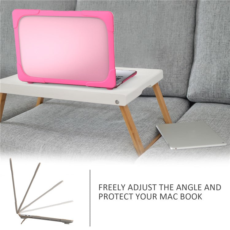Hard PC Laptop Case Sleeve Notebook Computer Cover with Supporting Stand for MacBook Pro 13'' A2251 / A2289 / A2338 - Rose