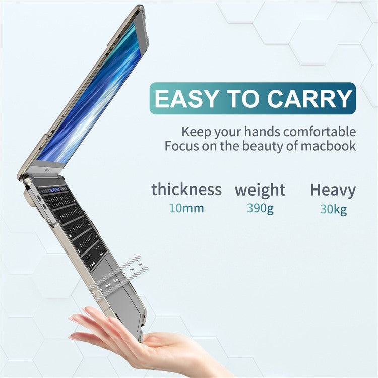 Supporting Stand PC Laptop Case Protective Notebook Cover for MacBook Air 13'' A1932 / A2179 / A2337 - Khaki