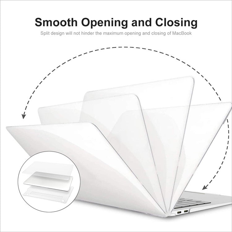 ENKAY HAT PRINCE Crystal PC Laptop Cover for MacBook Pro 14 inch (2024) (2023) (2021) A2442 (US Version) with Keyboard Film + Dust Plugs - White