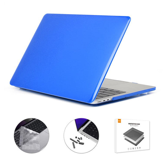 ENKAY HAT PRINCE Crystal PC Laptop Cover for MacBook Pro 14 inch (2024) (2023) (2021) A2442 (US Version) with TPU Keyboard Film +Dust Plugs - Blue