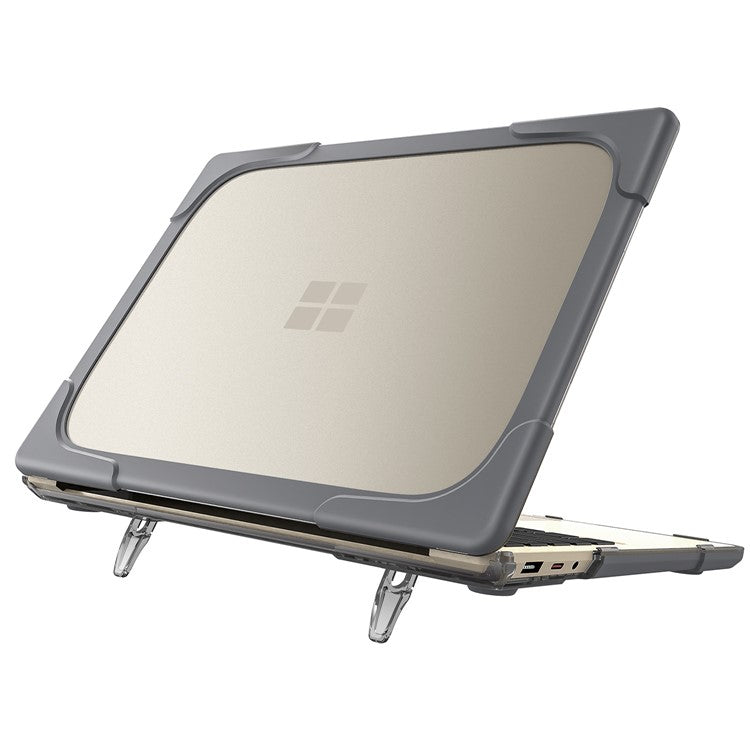 Hard PC Laptop Case with Kickstand for Microsoft Surface Laptop 2 / 3 / 4 / 5 15-inch 1873 / 1953 / 1979 Metal Keyboard Version - Grey