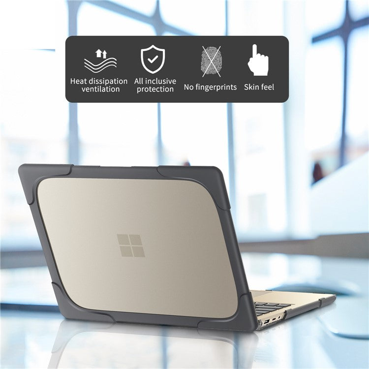 Hard PC Laptop Case with Kickstand for Microsoft Surface Laptop 2 / 3 / 4 / 5 15-inch 1873 / 1953 / 1979 Metal Keyboard Version - Grey