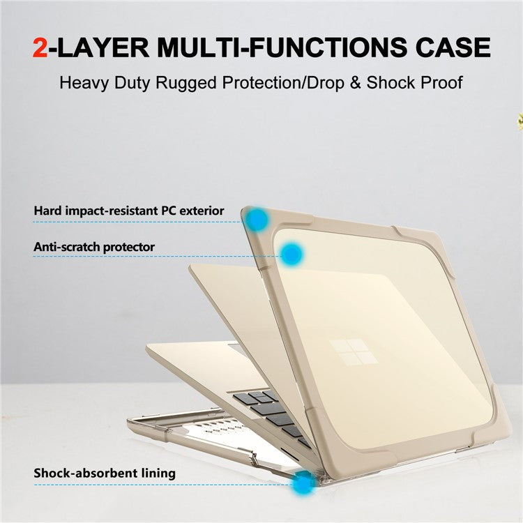 Hard PC Laptop Case with Kickstand for Microsoft Surface Laptop 2 / 3 / 4 / 5 15-inch 1873 / 1953 / 1979 Metal Keyboard Version - Khaki
