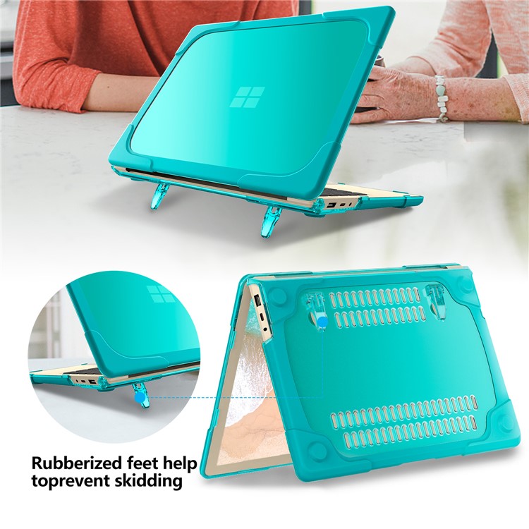 Hard PC Laptop Case with Kickstand for Microsoft Surface Laptop 2 / 3 / 4 / 5 15-inch 1873 / 1953 / 1979 Metal Keyboard Version - Baby Blue