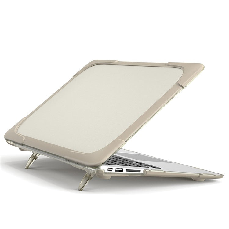 Supporting Stand Design Hard PC Anti-scratch Laptop Case Protective Notebook Cover for MacBook Air 13'' A1466 / A1369 - Khaki