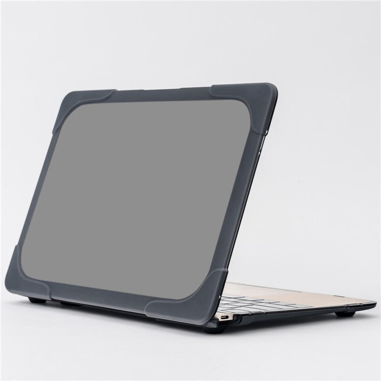 Drop-proof Supporting Stand Design Hard PC Laptop Case Well-protected Notebook Cover for MacBook Retina 12'' A1534 / A1931 - Grey