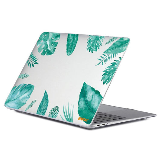 ENKAY HAT PRINCE for MacBook Pro 14 inch (2024) (2023) (2021) A2442 PC Laptop Case Crystal Clear Pattern Design Cover - Leaf