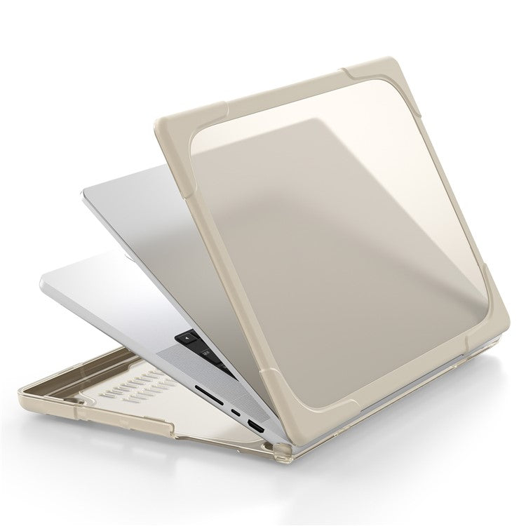 For MacBook Pro 14 inch (2024) (2023) (2021) A2442 / A2779  / A2918 / A2992 (M1 / M2 / M3) Hard PC Laptop Case - Khaki