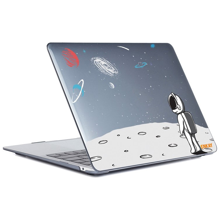 ENKAY HAT PRINCE Hard PC Crystal Sheer Laptop Case for MacBook Pro 14 inch (2024) (2023) (2021) A2442 with Multiple Spaceman Patterns - Backpack