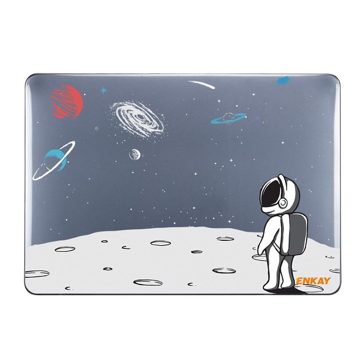 ENKAY HAT PRINCE Hard PC Crystal Sheer Laptop Case for MacBook Pro 14 inch (2024) (2023) (2021) A2442 with Multiple Spaceman Patterns - Backpack