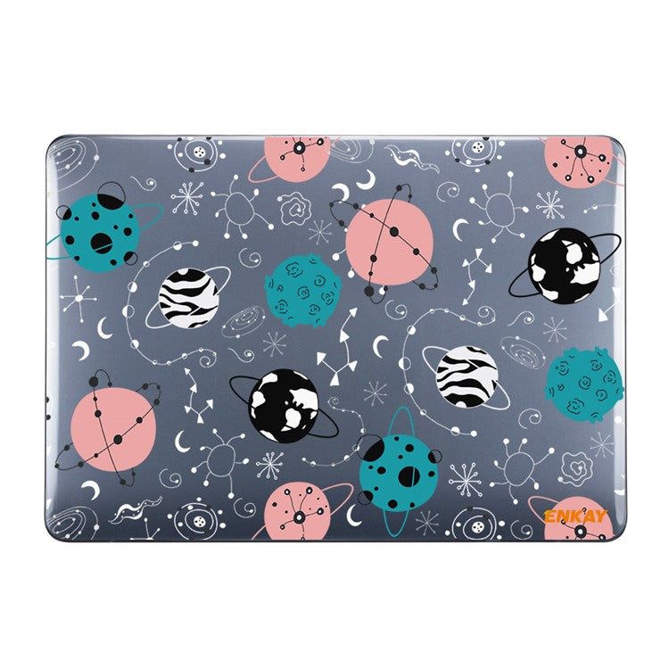 ENKAY HAT PRINCE Hard PC Crystal Sheer Laptop Case for MacBook Pro 14 inch (2024) (2023) (2021) A2442 with Multiple Spaceman Patterns - Planets