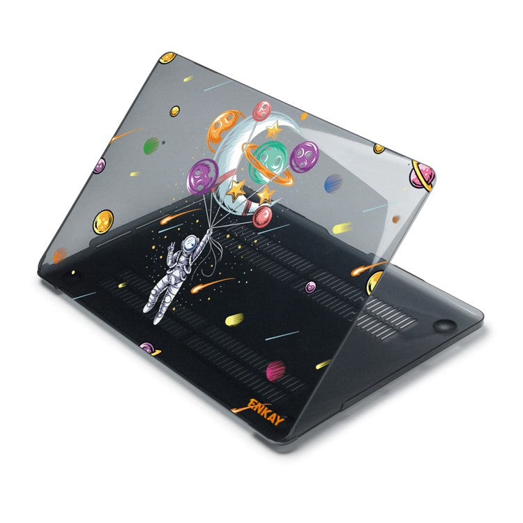 ENKAY HAT PRINCE Hard PC Crystal Sheer Laptop Case for MacBook Pro 14 inch (2024) (2023) (2021) A2442 with Multiple Spaceman Patterns - Balloons