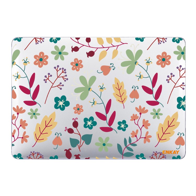 ENKAY HAT PRINCE for MacBook Pro 16 inch (2024) (2023) (2021) A2485 Flowers Pattern Crystal PC Laptop Case - Spring