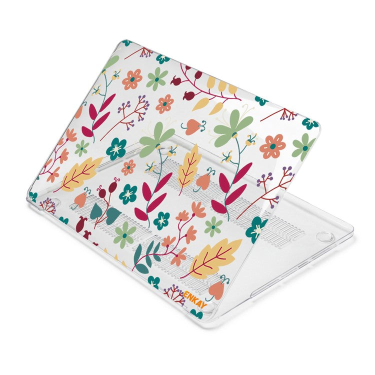 ENKAY HAT PRINCE for MacBook Pro 16 inch (2024) (2023) (2021) A2485 Flowers Pattern Crystal PC Laptop Case - Spring