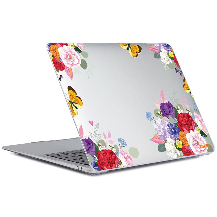 ENKAY HAT PRINCE for MacBook Pro 16 inch (2024) (2023) (2021) A2485 Flowers Pattern Crystal PC Laptop Case - Rose