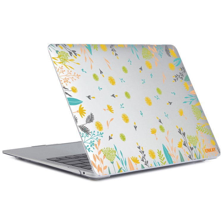 ENKAY HAT PRINCE for MacBook Pro 16 inch (2024) (2023) (2021) A2485 Flowers Pattern Crystal PC Laptop Case - Dandelion