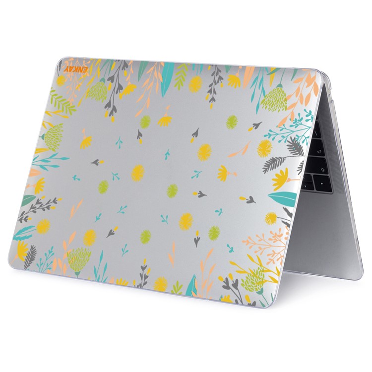ENKAY HAT PRINCE for MacBook Pro 16 inch (2024) (2023) (2021) A2485 Flowers Pattern Crystal PC Laptop Case - Dandelion