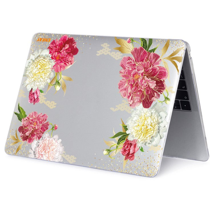 ENKAY HAT PRINCE for MacBook Pro 16 inch (2024) (2023) (2021) A2485 Flowers Pattern Crystal PC Laptop Case - Chinese Herbaceous Peony