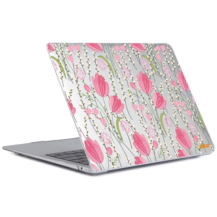 ENKAY HAT PRINCE for MacBook Pro 16 inch (2024) (2023) (2021) A2485 Flowers Pattern Crystal PC Laptop Case - Tulip