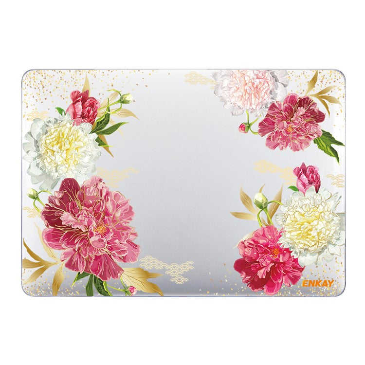 ENKAY HAT PRINCE for MacBook Pro 14 inch (2024) (2023) (2021) A2442 Flowers Series Crystal PC Laptop Case - Chinese Herbaceous Peony