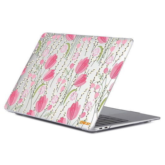 ENKAY HAT PRINCE for MacBook Pro 14 inch (2024) (2023) (2021) A2442 Flowers Series Crystal PC Laptop Case - Tulip