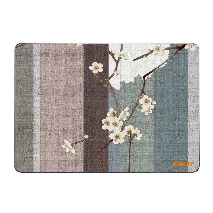 ENKAY HAT PRINCE for MacBook Pro 14 inch (2024) (2023) (2021) A2442 Flower Patterns Hard PC Two-Piece Sheer Laptop Case - Plum Blossom