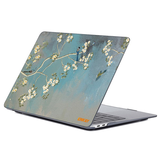 ENKAY HAT PRINCE for MacBook Pro 14 inch (2024) (2023) (2021) A2442 Flower Patterns Hard PC Two-Piece Sheer Laptop Case - Yulan Magnolia