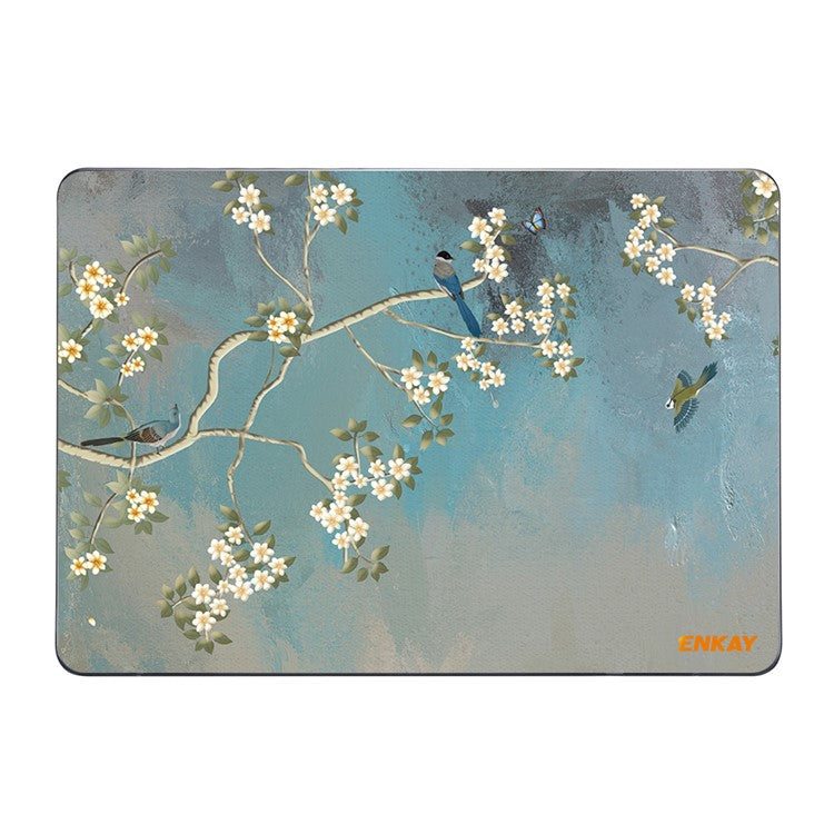 ENKAY HAT PRINCE for MacBook Pro 14 inch (2024) (2023) (2021) A2442 Flower Patterns Hard PC Two-Piece Sheer Laptop Case - Yulan Magnolia