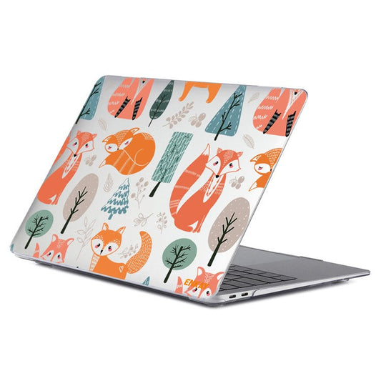 ENKAY HAT PRINCE for MacBook Pro 14 inch (2024) (2023) (2021) A2442 Cute Animals Series PC Crystal Sheer Laptop Protective Case - Foxes