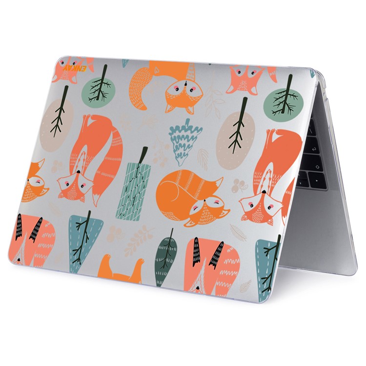 ENKAY HAT PRINCE for MacBook Pro 14 inch (2024) (2023) (2021) A2442 Cute Animals Series PC Crystal Sheer Laptop Protective Case - Foxes