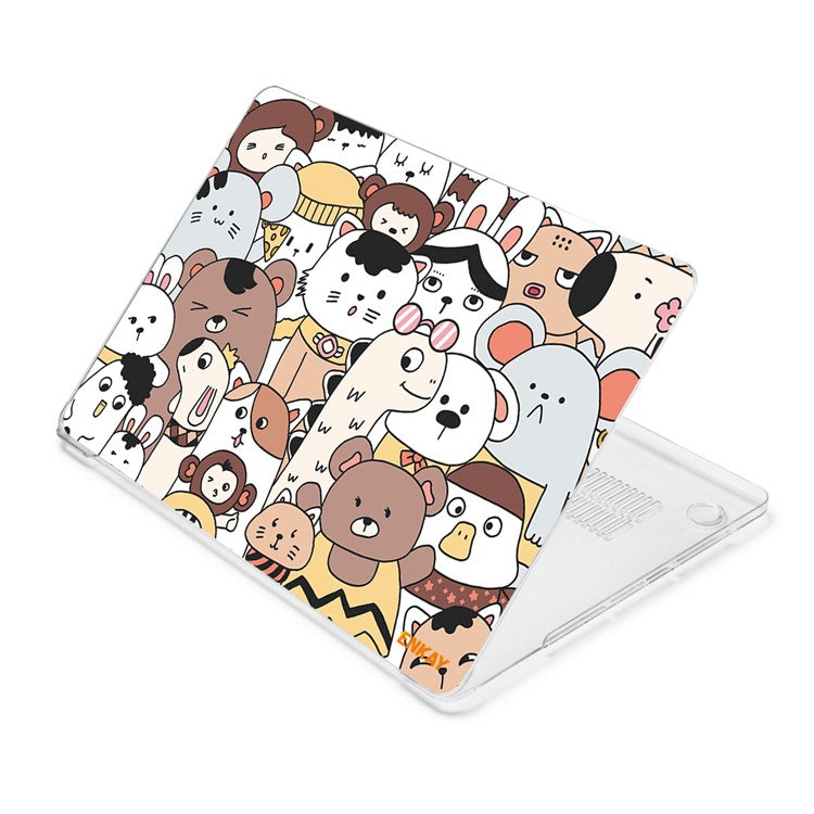 ENKAY HAT PRINCE for MacBook Pro 14 inch (2024) (2023) (2021) A2442 Cute Animals Series PC Crystal Sheer Laptop Protective Case - Zoo / Style 1