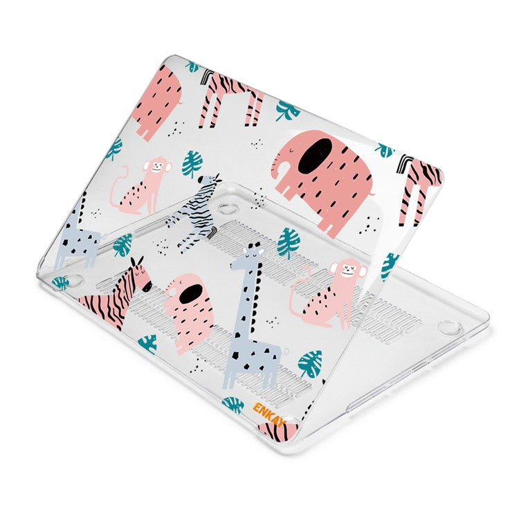 ENKAY HAT PRINCE for MacBook Pro 14 inch (2024) (2023) (2021) A2442 Cute Animals Series PC Crystal Sheer Laptop Protective Case - Zoo / Style 2