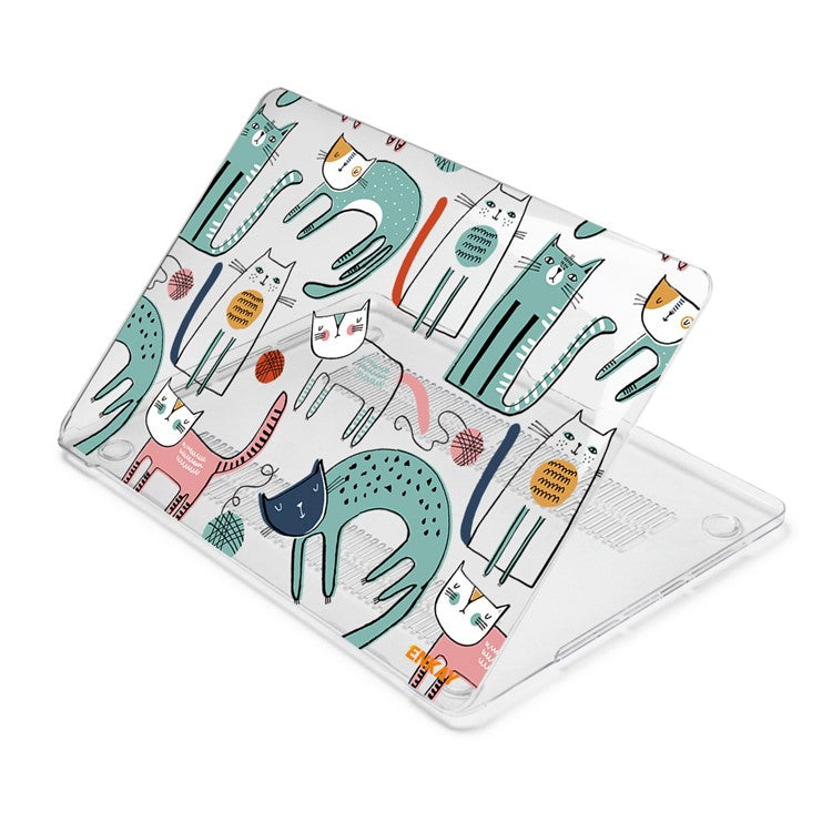 ENKAY HAT PRINCE for MacBook Pro 14 inch (2024) (2023) (2021) A2442 Cute Animals Series PC Crystal Sheer Laptop Protective Case - Slim Cats