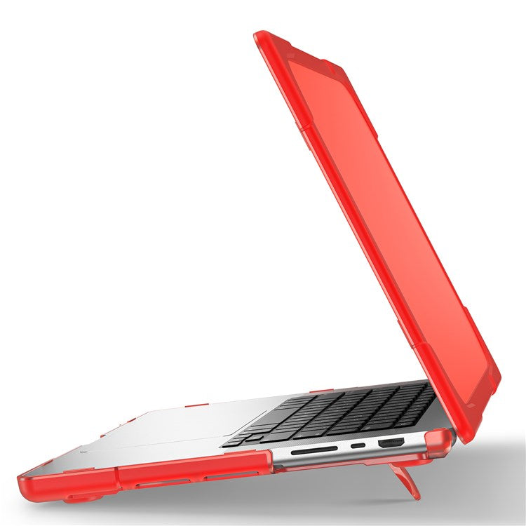 For MacBook Pro 16 inch (2024) (2023) (2021) A2485 / A2780 / A2991 (M1 / M2 / M3) Hard PC + TPU Laptop Case Notebook Cover - Red