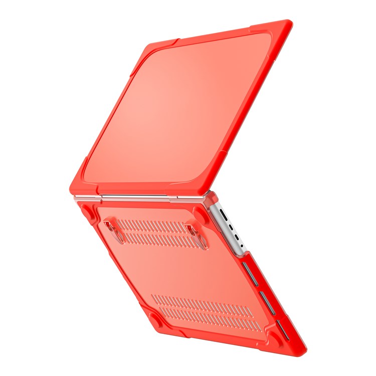 For MacBook Pro 16 inch (2024) (2023) (2021) A2485 / A2780 / A2991 (M1 / M2 / M3) Hard PC + TPU Laptop Case Notebook Cover - Red