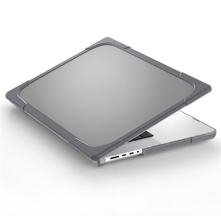 For MacBook Pro 16 inch (2024) (2023) (2021) A2485 / A2780 / A2991 (M1 / M2 / M3) Hard PC + TPU Laptop Case Notebook Cover - Grey