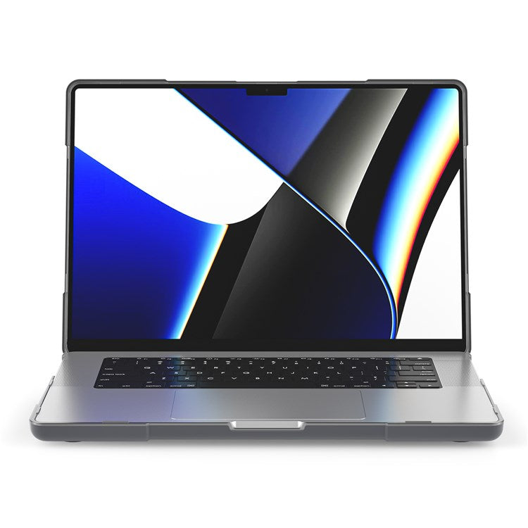 For MacBook Pro 16 inch (2024) (2023) (2021) A2485 / A2780 / A2991 (M1 / M2 / M3) Hard PC + TPU Laptop Case Notebook Cover - Grey