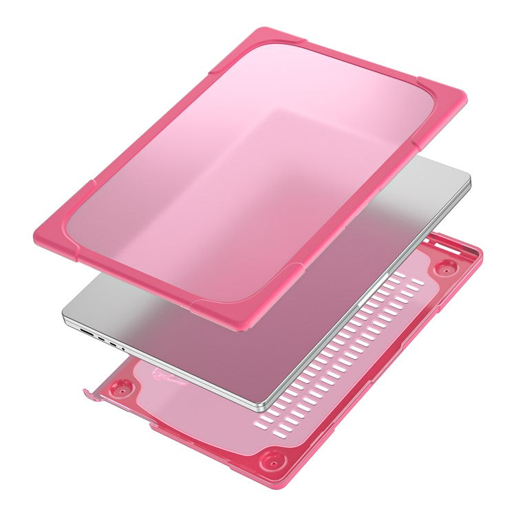 For MacBook Pro 16 inch (2024) (2023) (2021) A2485 / A2780 / A2991 (M1 / M2 / M3) Hard PC + TPU Laptop Case Notebook Cover - Rose