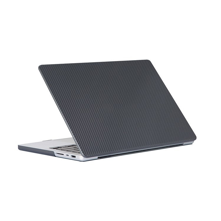 For MacBook Pro 14 inch (2024) (2023) (2021) A2442 Carbon Fiber Texture Hard Laptop Cover Hardshell Case - Black