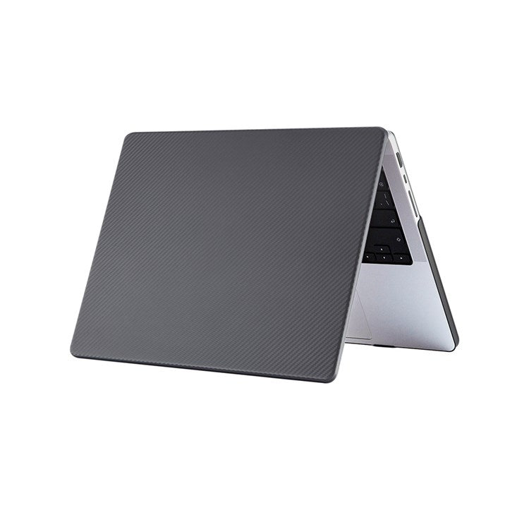 For MacBook Pro 14 inch (2024) (2023) (2021) A2442 Carbon Fiber Texture Hard Laptop Cover Hardshell Case - Black