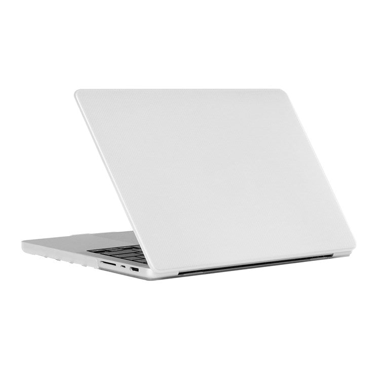 For MacBook Pro 16 inch (2024) (2023) (2021) A2485 Dot Texture Hard Laptop Cover Scratch-Resistant Hardshell Case with Foot Pad - White