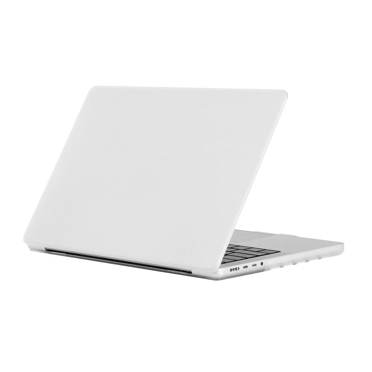 For MacBook Pro 16 inch (2024) (2023) (2021) A2485 Dot Texture Hard Laptop Cover Scratch-Resistant Hardshell Case with Foot Pad - White