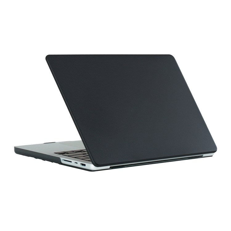 For MacBook Pro 16 inch (2024) (2023) (2021) A2485 Dot Texture Hard Laptop Cover Scratch-Resistant Hardshell Case with Foot Pad - Black