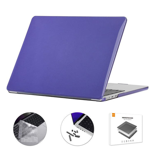 ENKAY HAT PRINCE Crystal Laptop Cover for MacBook Air 13 inch (2025) / (2024) A3113 (M3) / (2022) A2681 (M2) Case + Slim TPU Keyboard Film - Dark Purple