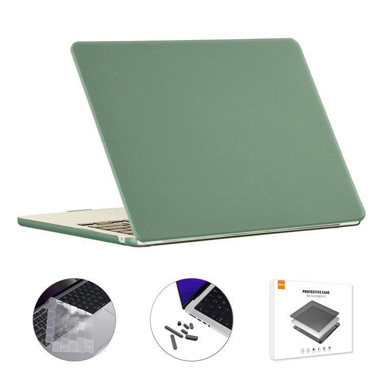 ENKAY HAT PRINCE for MacBook Air 13 inch (2025) / (2024) A3113 (M3) / (2022) A2681 (M2) Case TPU Keyboard Film Anti-Dust Plugs - Green