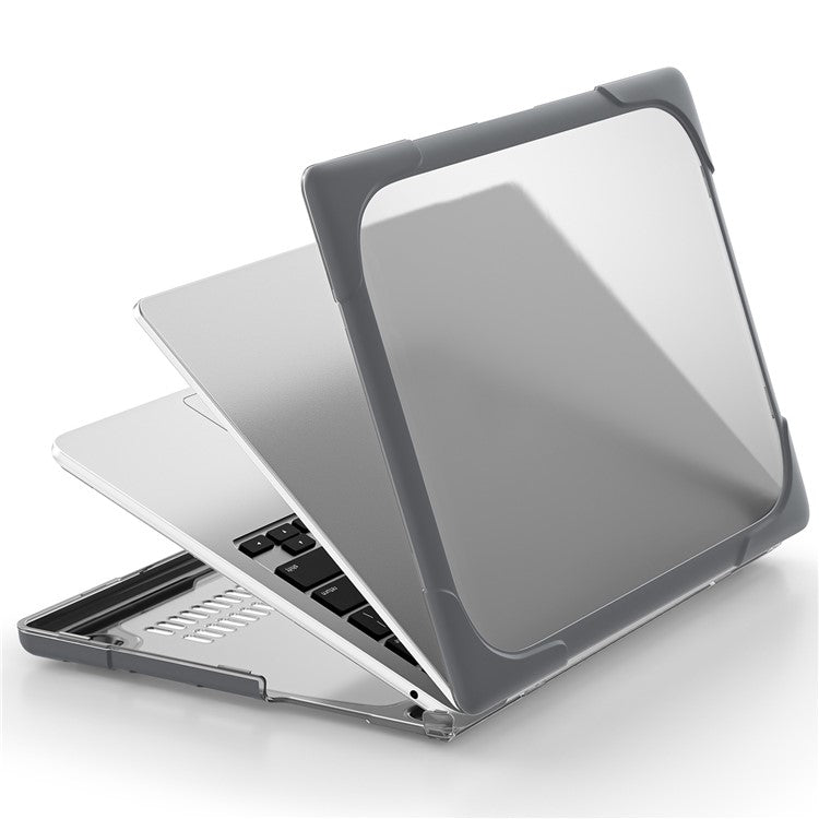 Laptop Case for MacBook Air 13 inch (2025) / (2024) / (2022) A2681 Protective Case Notebook Computer Anti-Scratch Cover with Stand - Grey