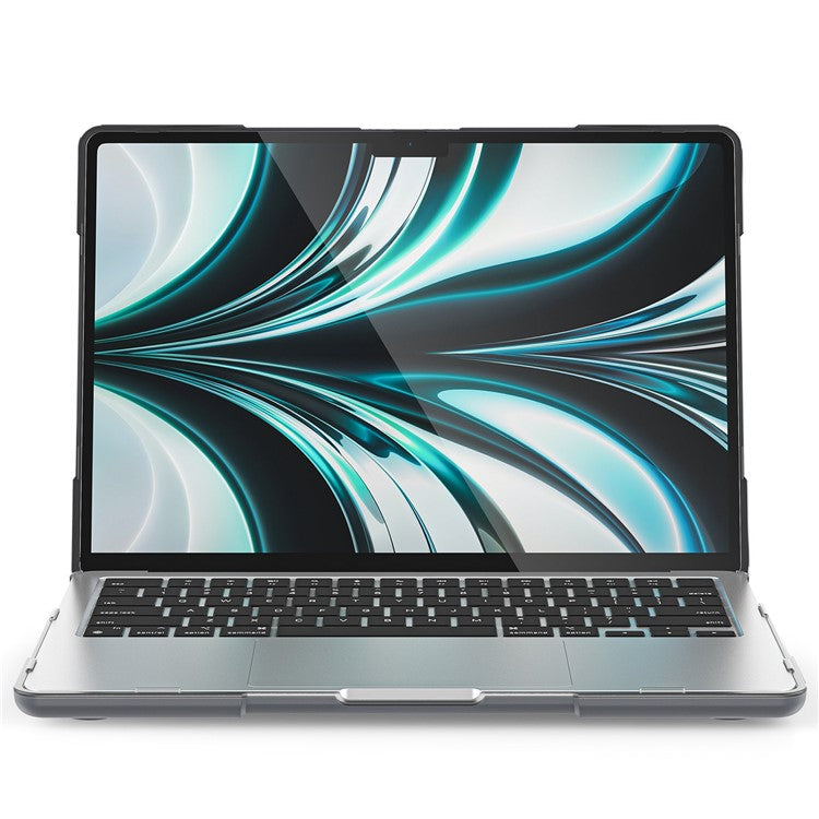 Laptop Case for MacBook Air 13 inch (2025) / (2024) / (2022) A2681 Protective Case Notebook Computer Anti-Scratch Cover with Stand - Grey