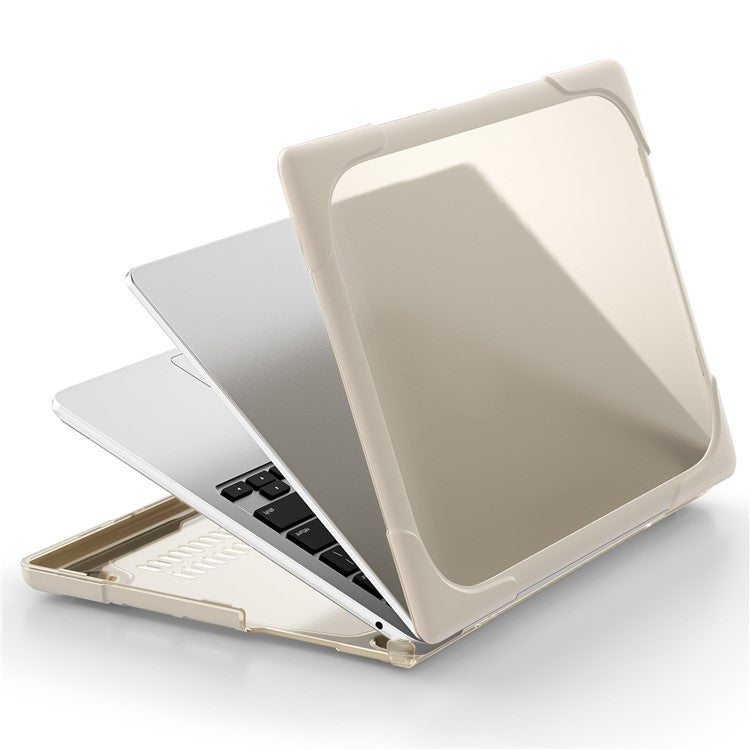 Laptop Case for MacBook Air 13 inch (2025) / (2024) / (2022) A2681 Protective Case Notebook Computer Anti-Scratch Cover with Stand - Khaki