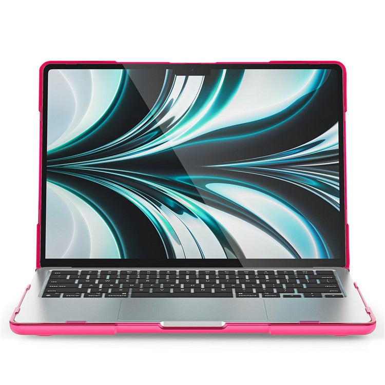 Laptop Case for MacBook Air 13 inch (2025) / (2024) / (2022) A2681 Protective Case Notebook Computer Anti-Scratch Cover with Stand - Rose