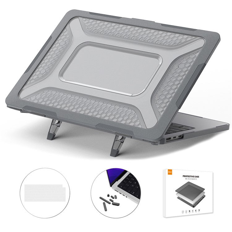 ENKAY HAT PRINCE for MacBook Air 13 inch (2025) / (2024) A2681 (M2) / A3113 (M3) / (2022) (EU) Laptop Case with TPU Keyboard Film - Grey